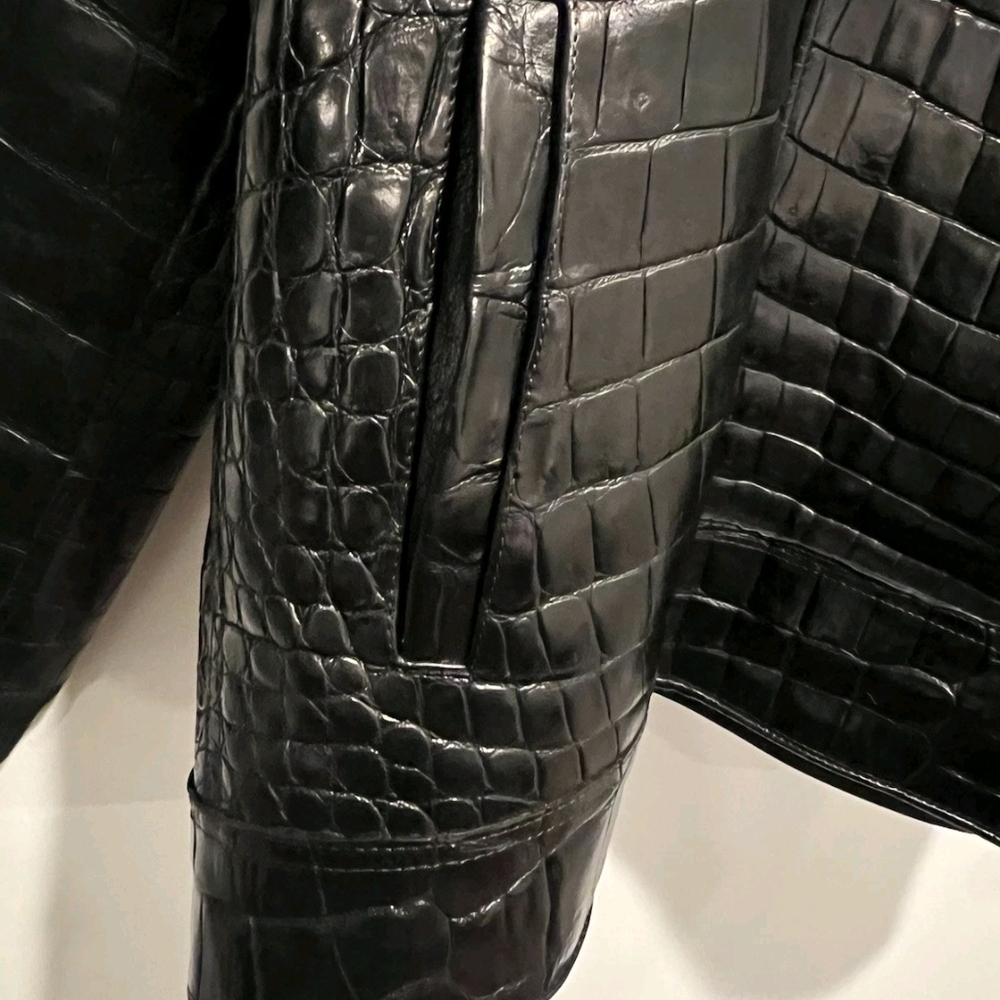 Men's Black 100% Alligator Jacket size MEDIUM - Picture 11 of 15